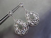 ESTATE LARGE .81CT DIAMOND & WHITE SAPPHIRE 14KT WHITE GOLD 3D HANGING EARRINGS