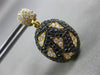 ESTATE LARGE 2.32CT WHITE & BLACK DIAMOND 18K YELLOW & BLACK GOLD OVAL EARRINGS