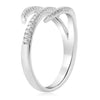 ESTATE .16CT DIAMOND 14KT WHITE GOLD 3D 3 ROW TENSION CRISS CROSS FUN LOVE RING