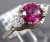 ESTATE 2.26CT DIAMOND & AAA PINK SAPPHIRE 14K WHITE GOLD CLASSIC ENGAGEMENT RING
