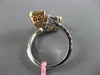 ESTATE WIDE 2.40CT DIAMOND 18KT TRI COLOR GOLD 3D SEMI ETERNITY CRISS CROSS RING