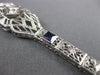 ANTIQUE 1.22CT DIAMOND & AAA SAPPHIRE 14K WHITE GOLD 3D FILIGREE BRACELET #21631