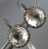 ESTATE MASSIVE 7.0CT CZ 14KT WHITE GOLD 3D ROUND HALO LEVERBACK HANGING EARRINGS