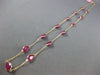 ESTATE LARGE 19.46CT AAA RUBY 14KT YELLOW GOLD BY THE YARD TIN CUP FUN NECKLACE