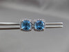 ESTATE 1.79CT DIAMOND & EXTRA FACET BLUE TOPAZ 14K WHITE GOLD 3D SQUARE EARRINGS