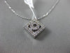 ESTATE .30CT DIAMOND 18KT WHITE GOLD 3D CRICLE SQUARE DIAMOND FLOATING PENDANT