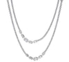 LARGE 11.49CT ROUND & BAGUETTE DIAMOND 18K WHITE GOLD 2 STRAND ETERNITY NECKLACE