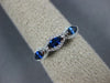 ESTATE .67CT DIAMOND & AAA SAPPHIRE 14K WHITE GOLD HALO WEDDING ANNIVERSARY RING