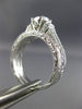 ESTATE WIDE .50CT DIAMOND 14KT WHITE GOLD 3D ROUND FILIGREE ENGAGEMENT RING SET