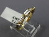 ESTATE .40CT DIAMOND 14KT TWO TONE GOLD 3 STONE BAGUETTE ANNIVERSARY RING #472
