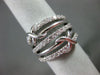 ESTATE LARGE .90CT DIAMOND 18KT WHITE GOLD 3D MULTI ROW X LOVE FUN RING #21140