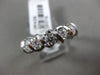ESTATE WIDE 1CT DIAMOND 14KT WHITE GOLD 3D 5 STONE CHANNEL WAVE ANNIVERSARY RING