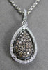 ESTATE .43CT DIAMOND 14KT BLACK & WHITE GOLD PEAR SHAPE DROP PENDANT & CHAIN