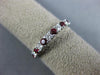 ESTATE .60CT DIAMOND & AAA RUBY 18KT WHITE GOLD SEMI ETERNITY ANNIVERSARY RING