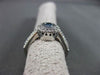 ESTATE .56CT DIAMOND & AAA BLUE ZIRCON 14KT WHITE GOLD 3D HALO ENGAGEMENT RING