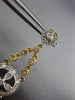 ESTATE .40CT DIAMOND 14K TWO TONE GOLD OPEN FILIGREE CHANDELIER HANGING EARRINGS