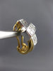 ESTATE 1.16CT DIAMOND 14K TWO TONE GOLD CLASSIC PRINCESS CLIP ON EARRINGS #18198