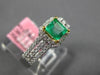 ESTATE .91CT DIAMOND & AAA EMERALD 18KT 2 TONE GOLD SQUARE HALO ENGAGEMENT RING