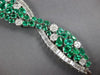 ESTATE EXTRA LARGE 24.58CT DIAMOND & AAA EMERALD 18KT WHITE GOLD TENNIS BRACELET