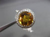 ANTIQUE LARGE 4.55CT DIAMOND & EXTRA FACET CITRINE 14KT WHITE GOLD FILIGREE RING