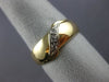 ESTATE .05CT DIAMOND 14KT WHITE & YELLOW GOLD MENS WEDDING RING BAND#22004