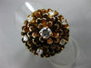 ESTATE LARGE .60CT DIAMOND 14K YELLOW GOLD HANDCRAFTED ETOILE FLOWER CLOVER RING