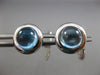 ESTATE 4.63CT AAA CABOCHON BLUE TOPAZ 18KT WHITE GOLD 3D CLASSIC ROUND CUFFLINKS