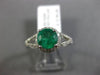 ESTATE 1.39CT DIAMOND & AAA COLOMBIAN EMERALD 14KT WHITE GOLD 3D ENGAGEMENT RING