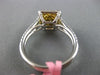 .88CT WHITE & FANCY YELLOW DIAMOND 18KT WHITE GOLD SQUARE FRIENSHIP PROMISE RING