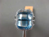 ESTATE WIDE 6.33CT DIAMOND & BLUE TOPAZ 14KT WHITE GOLD FOUR CLOVER FLOWER RING