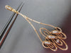 ESTATE LARGE .80CT DIAMOND 14KT ROSE GOLD FLOWER OPEN FILIGREE HANGING EARRINGS