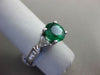 ESTATE 2.69CT DIAMOND & AAA EMERALD PLATINUM PRINCESS CUT 3D ENGAGEMENT RING