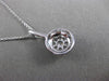 ESTATE LARGE .50CT DIAMOND 14KT WHITE GOLD CLUSTER FLOATING PENDANT & CHAIN