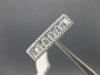 ESTATE .15CT ROUND & BAGUETTE DIAMOND 14KT WHITE GOLD 3D RECTANGULAR BAR RING