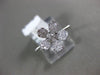 ESTATE .25CT ROUND DIAMOND 14K WHITE GOLD 3D CLASSIC FLOWER ROPE LOVE FUN RING