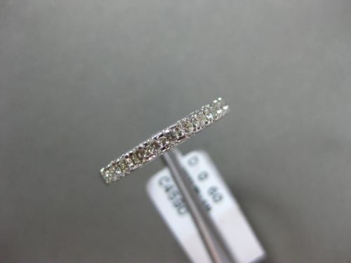 ESTATE .60CT DIAMOND 14KT WHITE GOLD 3D SEMI ETERNITY WEDDING ANNIVERSARY RING