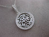 ESTATE .40CT DIAMOND 14KT WHITE GOLD 3D ROUND SHEMA ISRAEL PENDANT & CHAIN 24102