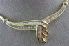 ANTIQUE 1.15CT ROUND & BAGUETTE DIAMOND 14KT YELLOW GOLD TWIST NECKLACE #21580