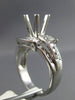ESTATE WIDE .85CT DIAMOND 18KT WHITE GOLD 3D SEMI MOUNT ENGAGEMENT RING #2871