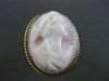 ANTIQUE LARGE 14KT YELLOW GOLD HANDCRAFTED LADY CAMEO FILIGREE ROPE RING