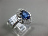 ESTATE 1.44CT DIAMOND & AAA SAPPHIRE 14KT WHITE GOLD OVAL FLOWER ENGAGEMENT RING