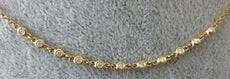 ESTATE .10CT DIAMOND 18KT ROSE GOLD CLASSIC BEZEL BY THE YARD 8 STONE NECKLACE
