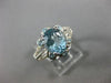ESTATE WIDE 2.16CT DIAMOND & AAA AQUAMARINE 14KT WHITE GOLD OVAL ENGAGEMENT RING