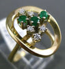 ESTATE .22CT DIAMOND & AAA EMERALD 14KT WHITE & YELLOW GOLD 3D OVAL FUN RING