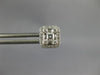 .54CT DIAMOND 18KT WHITE GOLD 3D ROUND & BAGUETTE CLUSTER SQUARE STUD EARRINGS