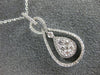 ESTATE .47CT DIAMOND 18KT WHITE GOLD 3D CUSTER TEAR DROP INFINITY LOVE PENDANT