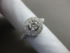 ESTATE WIDE 1.20CT DIAMOND 14KT WHITE GOLD 3D ROUND DOUBLE HALO ENGAGEMENT RING