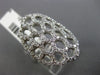 ESTATE LARGE 1.12CT DIAMOND 14KT WHITE GOLD 3D HEXAGON OVAL SPIDER WEB FUN RING