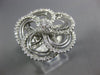 ESTATE EXTRA LARGE 1.34CT DIAMOND 14KT WHITE GOLD 3D FLOWER INFINITY LOVE RING