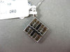 ESTATE .69CT DIAMOND & AAA SAPPHIRE 14KT WHITE GOLD EMERALD CUT FLOATING PENDANT